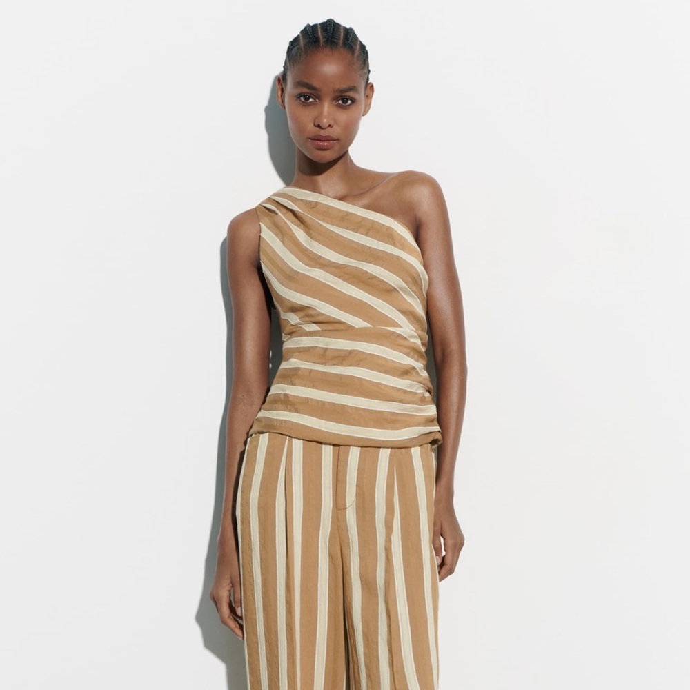 Zara asymmetric jacquard top